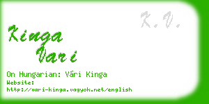 kinga vari business card
